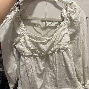 White Open Edit Blouse